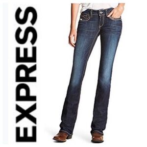 “Zelda” Ultra Low Rise “Barely Boot” Jeans  { Express }